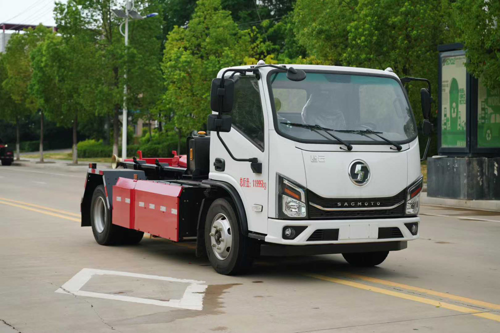 陜汽智云141度純電動(dòng)車(chē)廂可卸式垃圾車(chē)勾臂垃圾車(chē)
